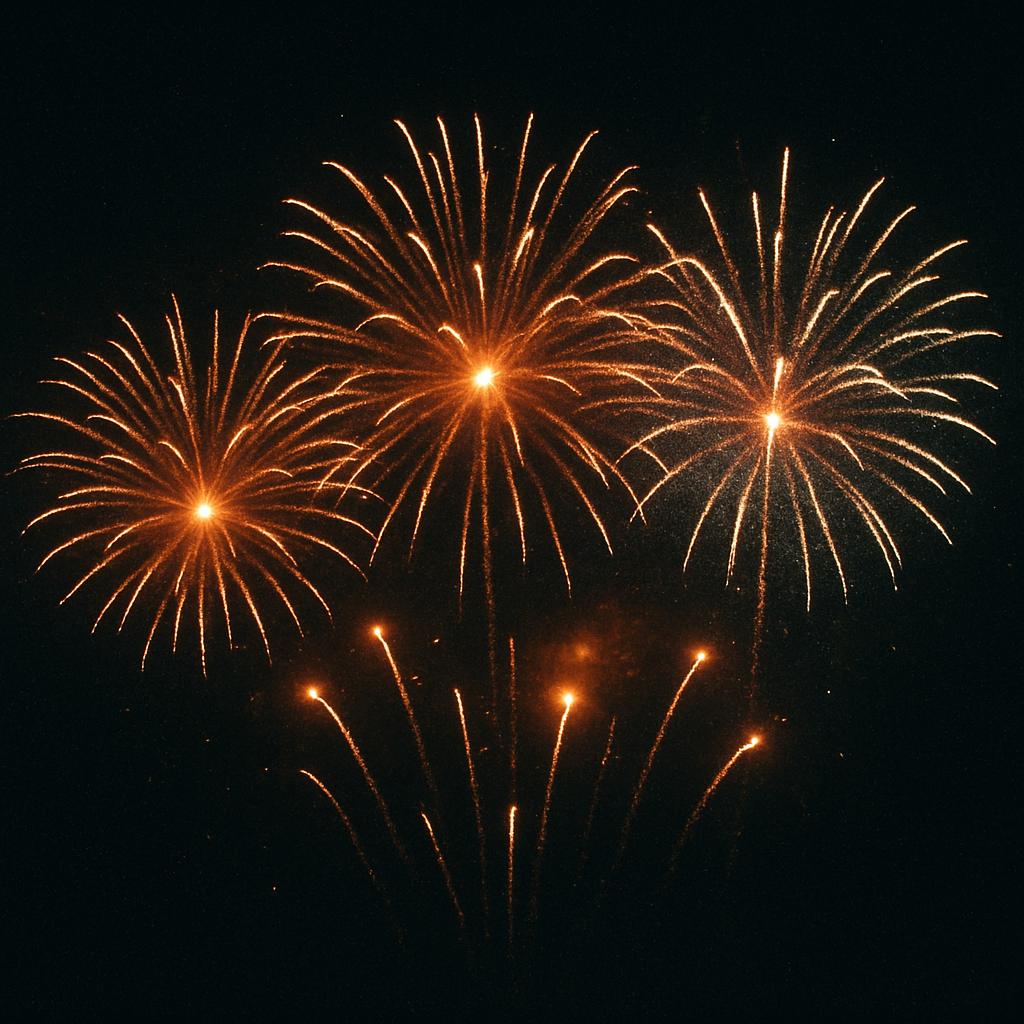 Fireworks bursting in the night sky