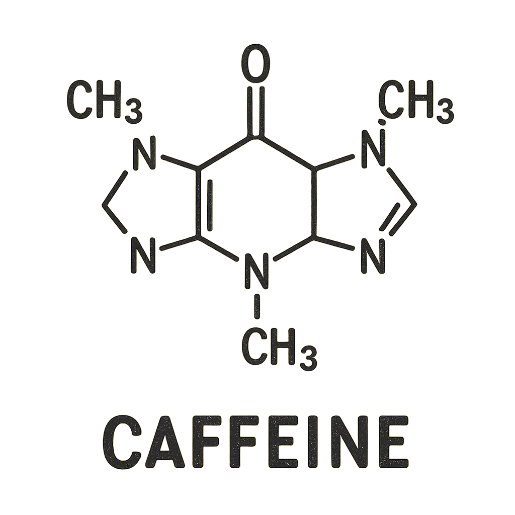 Caffeine molecule illustration