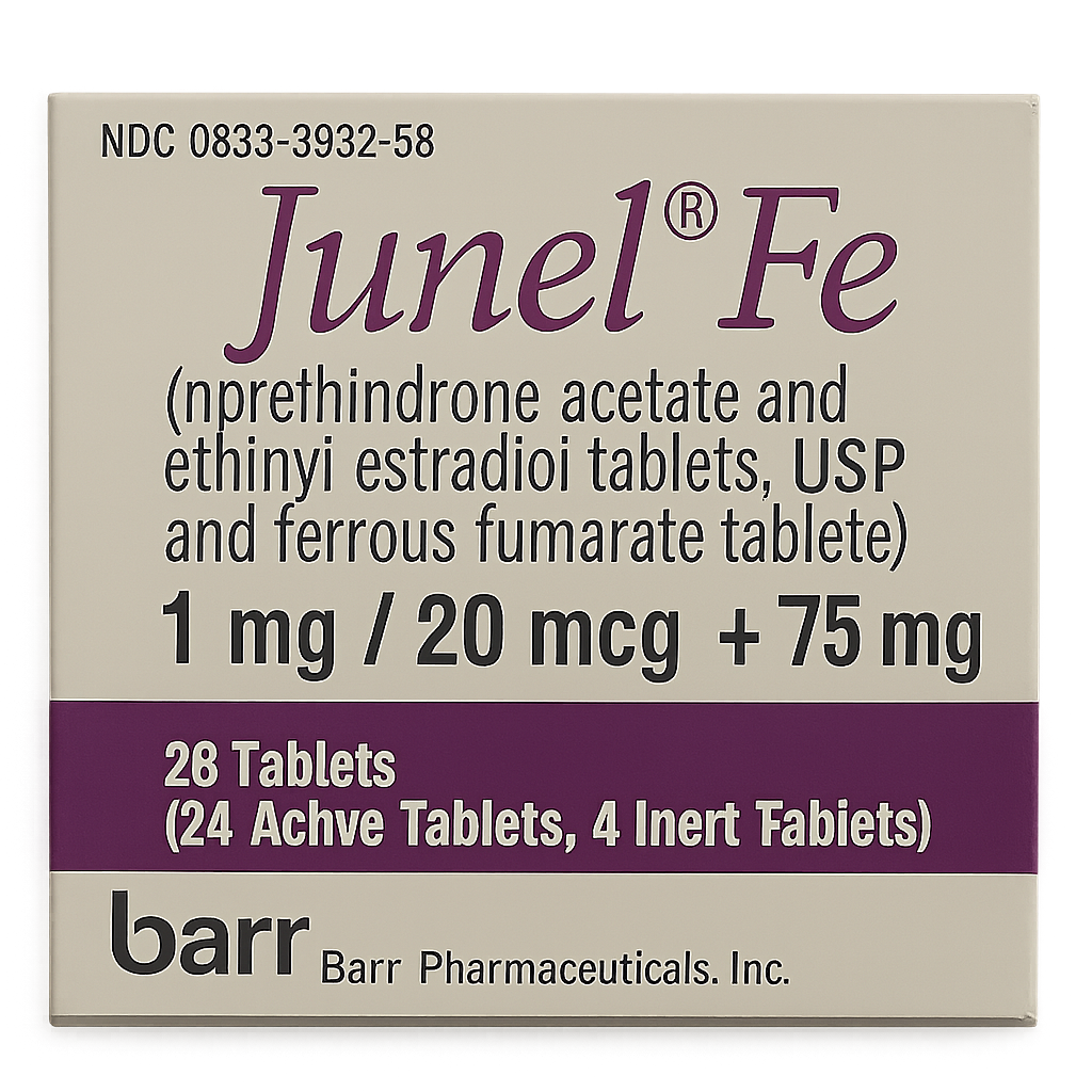Junel Fe packaging