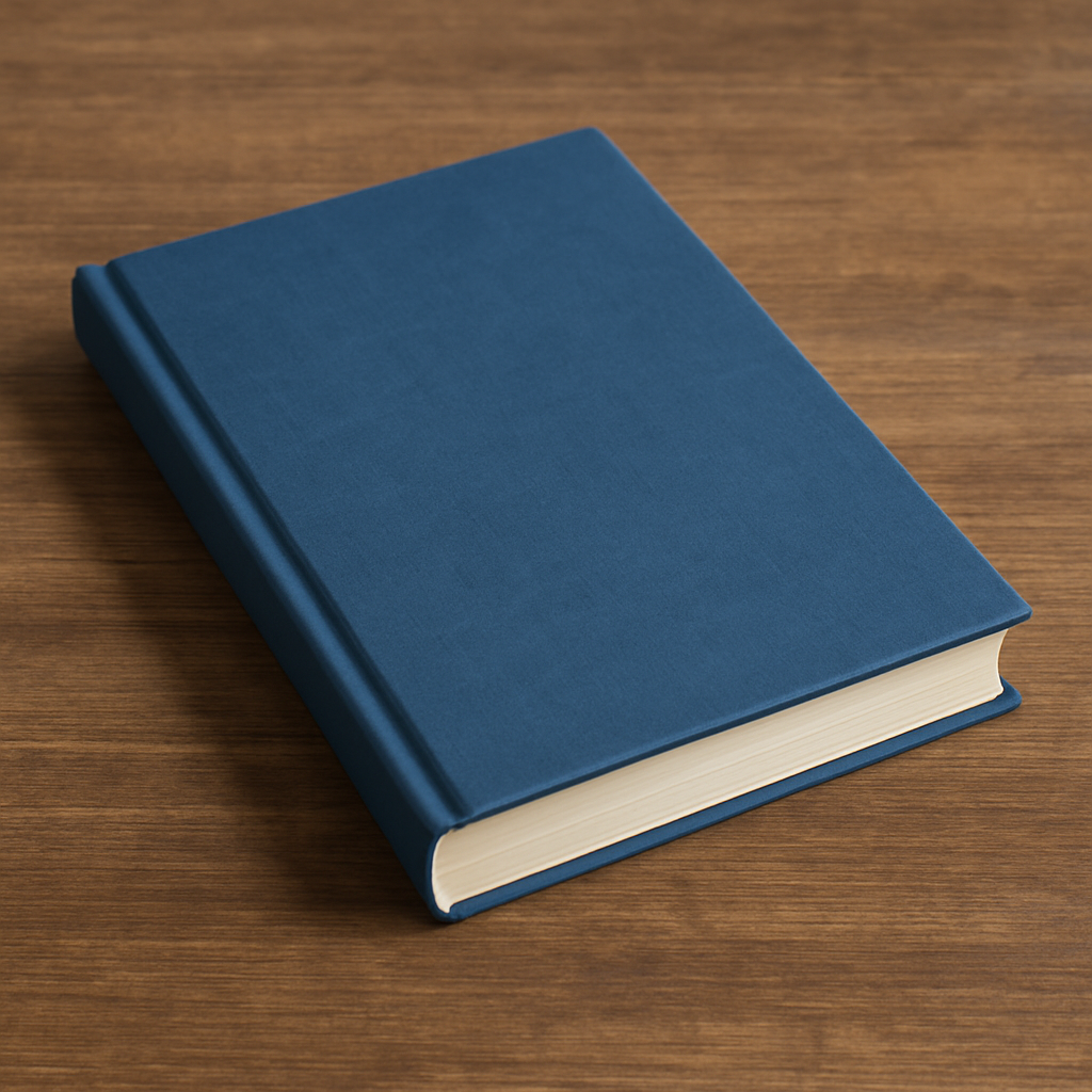 Exemplo de livro de capa dura em uma mesa