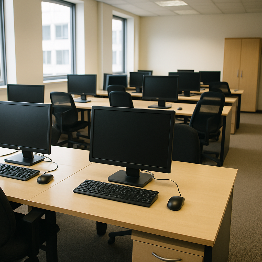 office workspace with computers