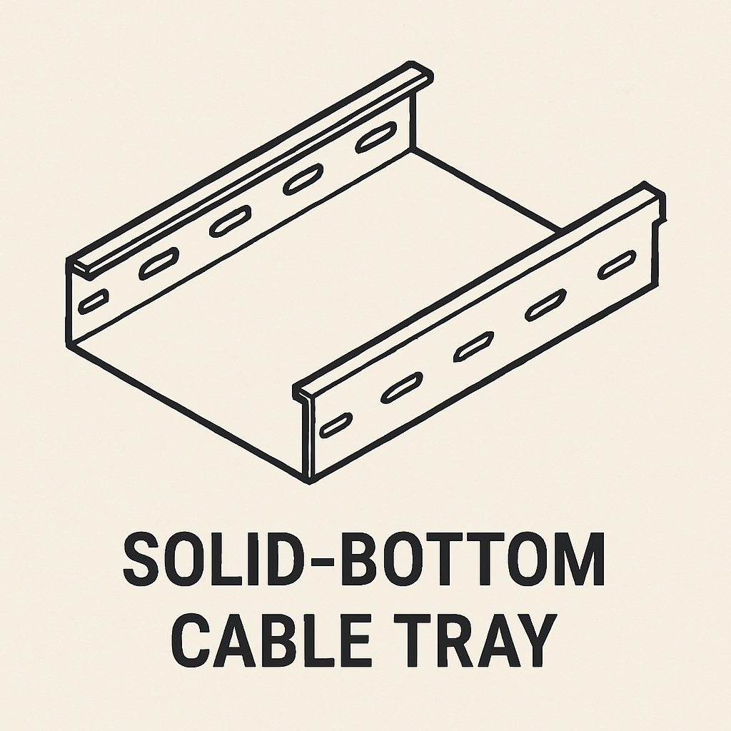 Solid bottom cable tray