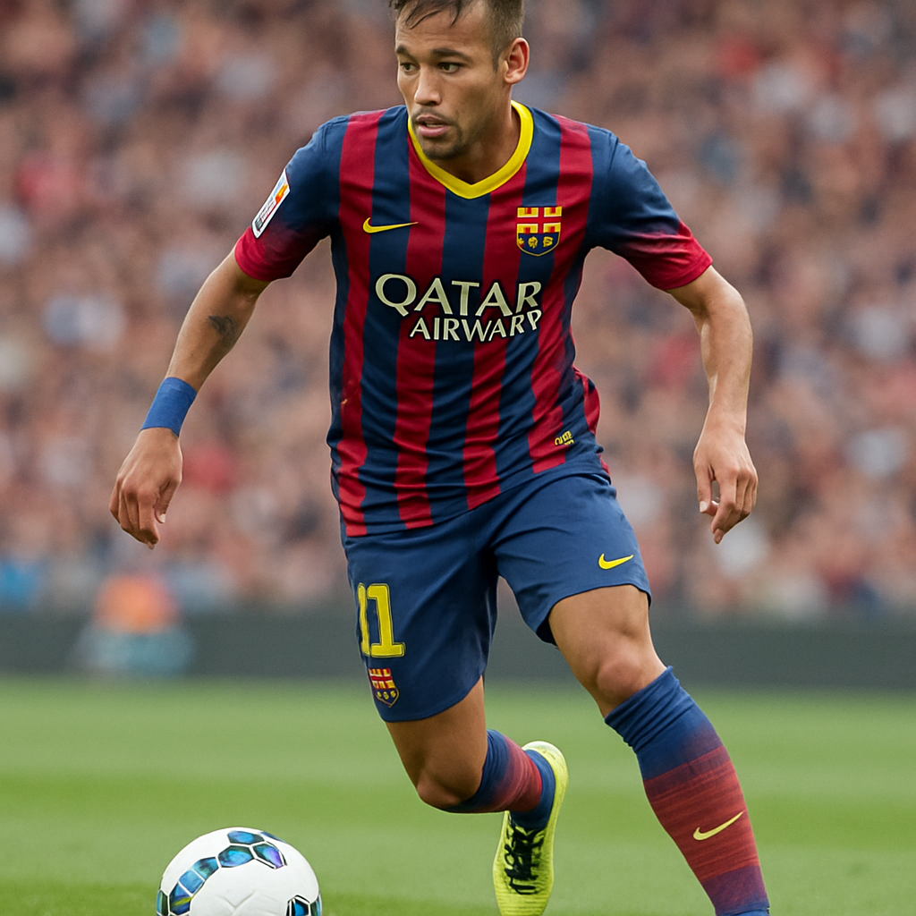 Neymar com a camisa número 11 jogando pelo Barcelona