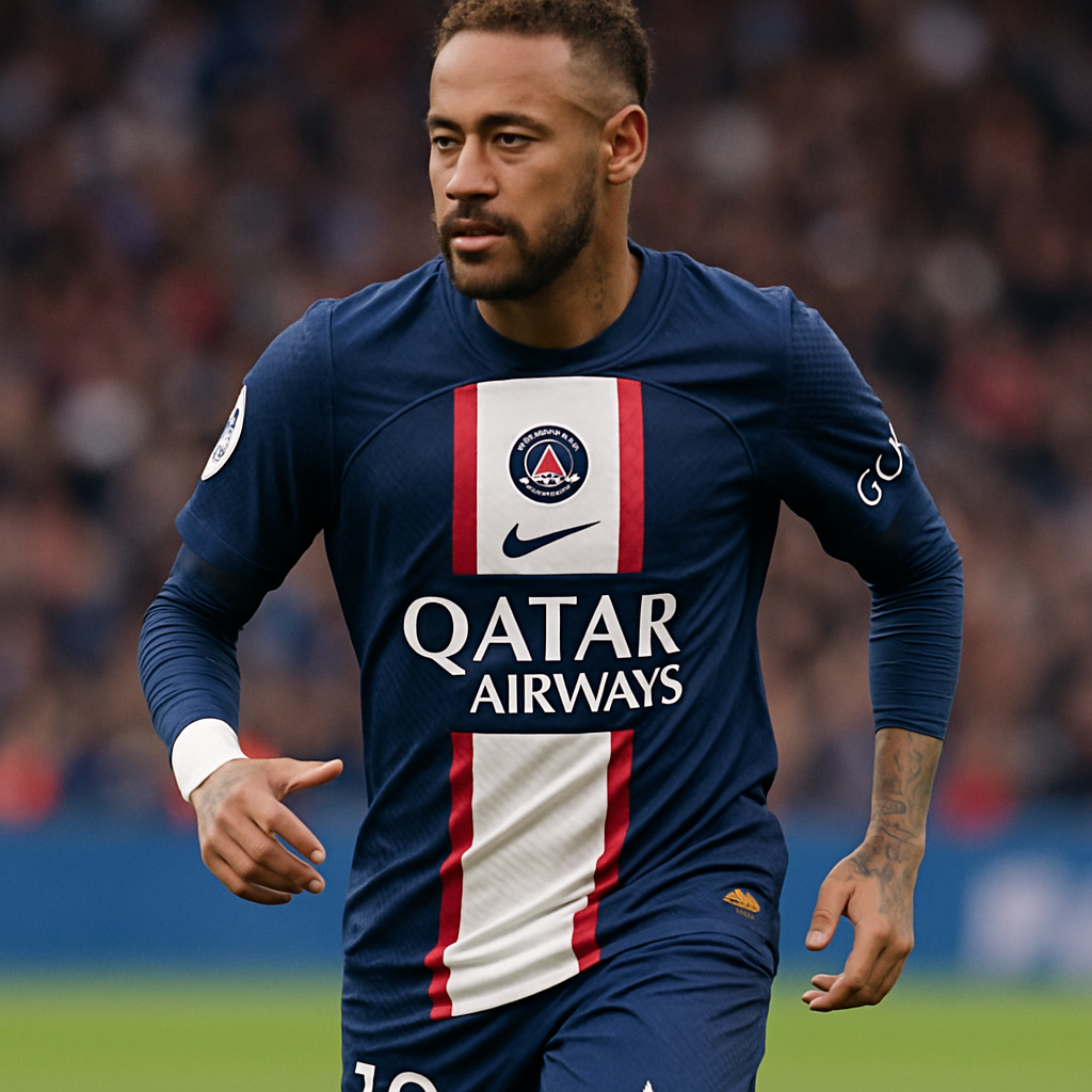 Neymar vestindo a camisa número 10 em jogo pelo PSG