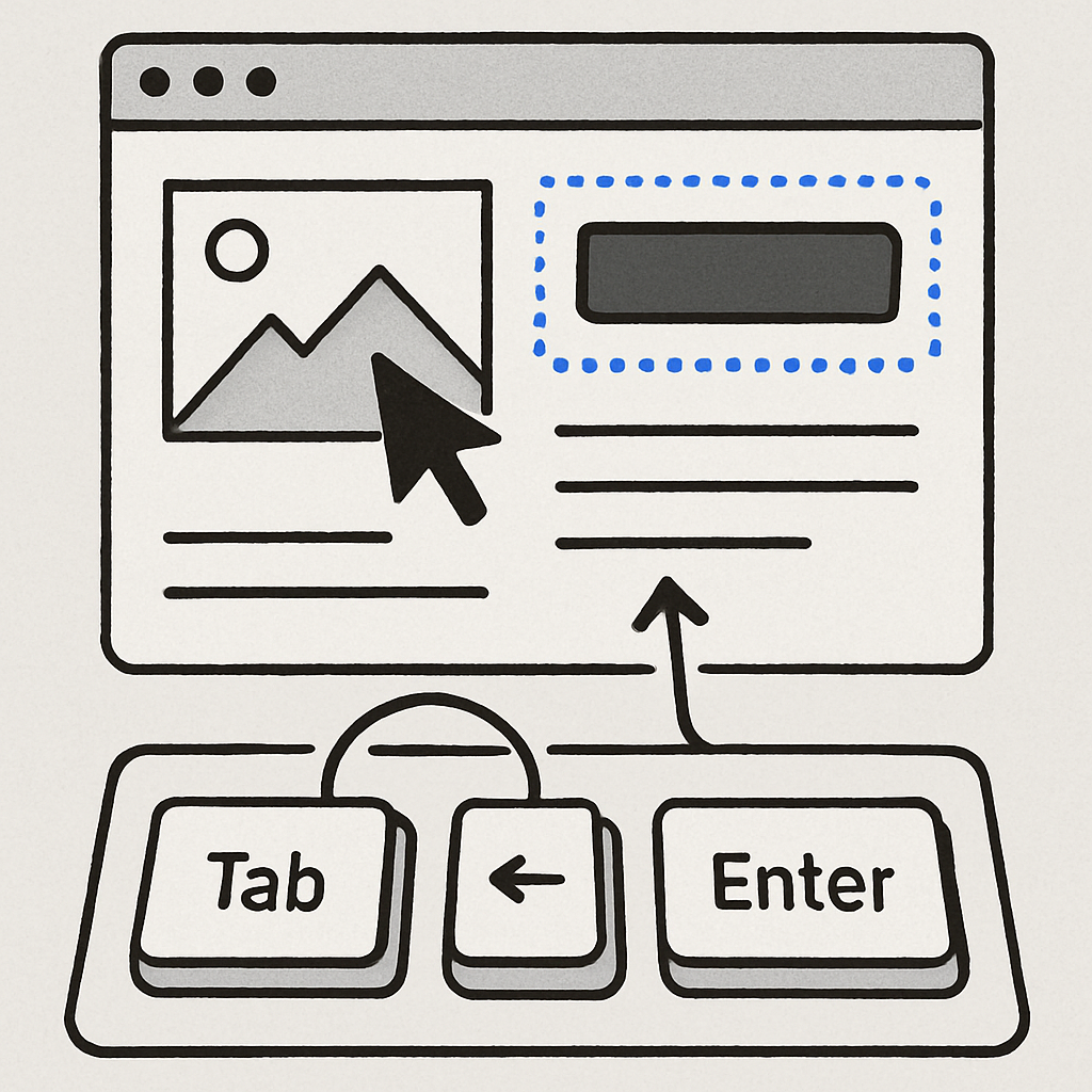 Illustration of keyboard navigation on a website
