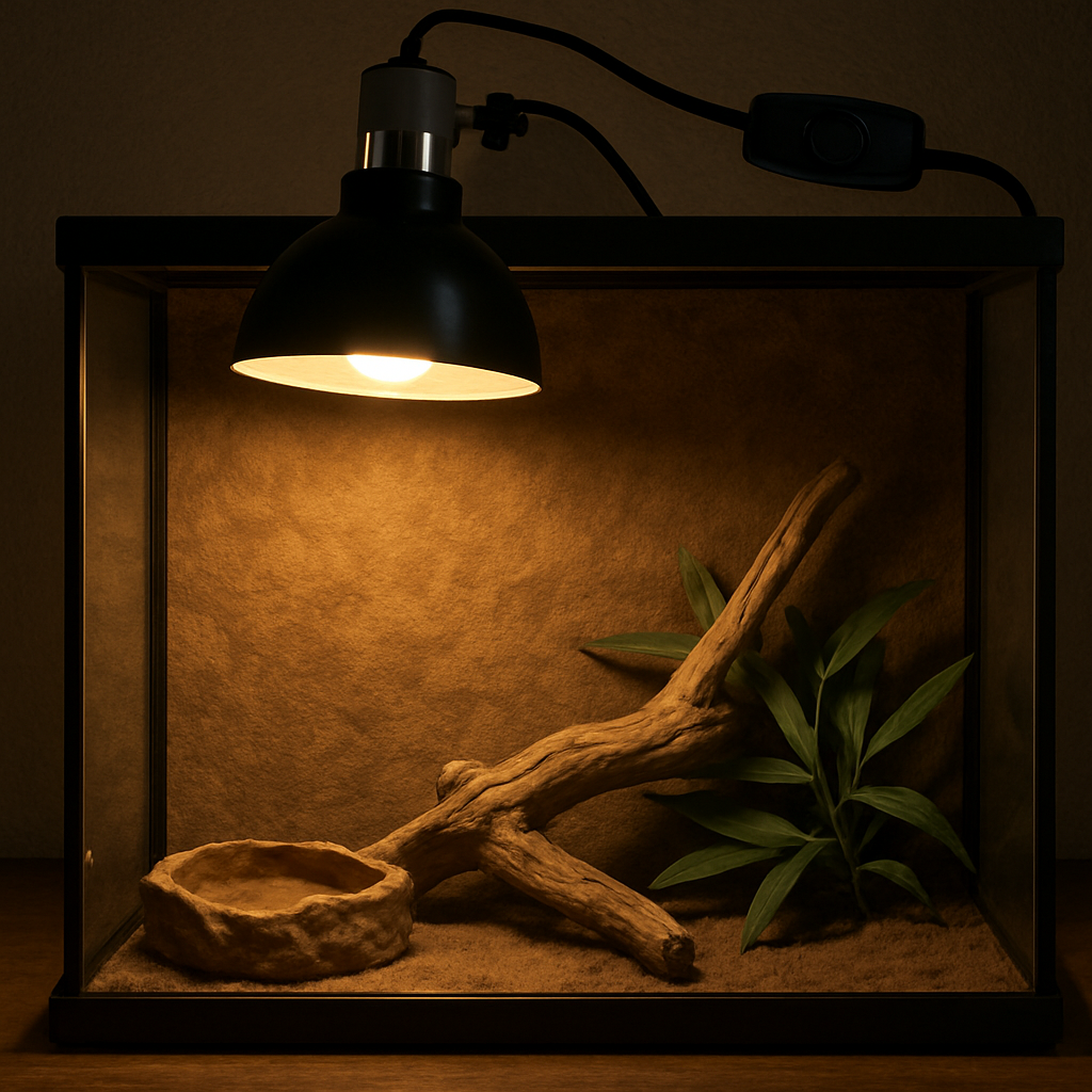 Dimmable reptile lamp setup