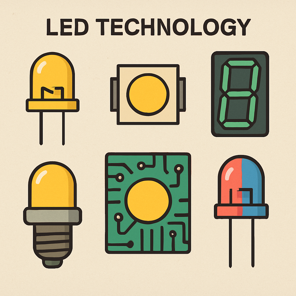 Illustration of LED technology components