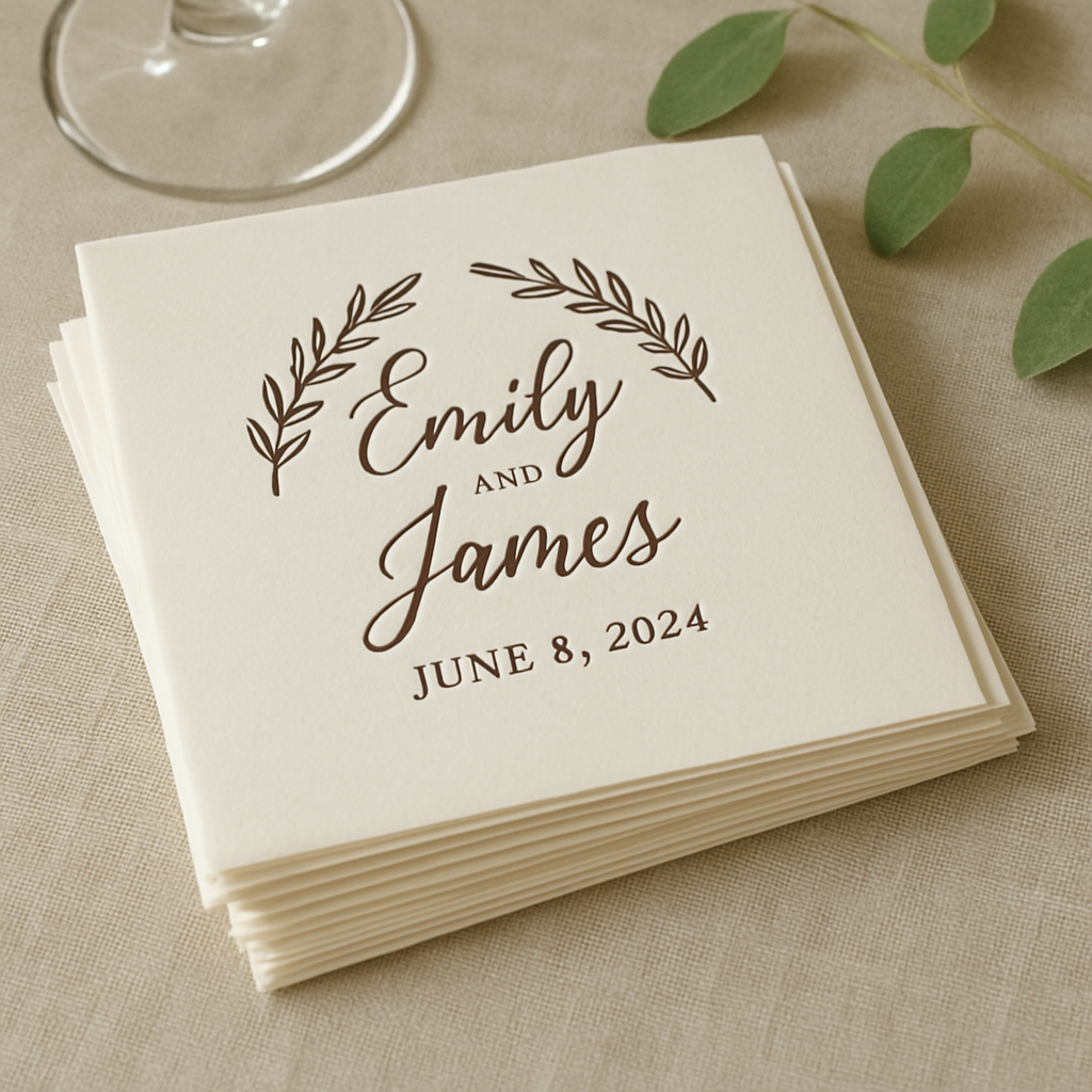 Stylish custom printed napkins for weddings