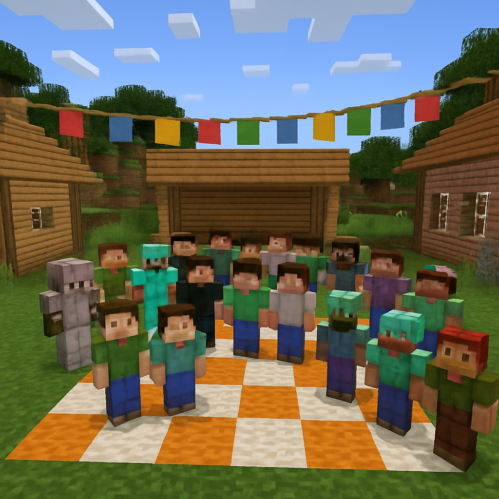 Players participating in a community event in the game