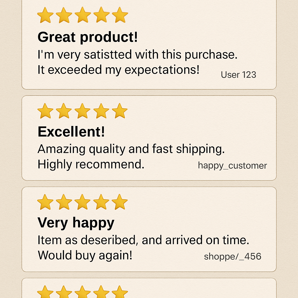 Customer reviews online