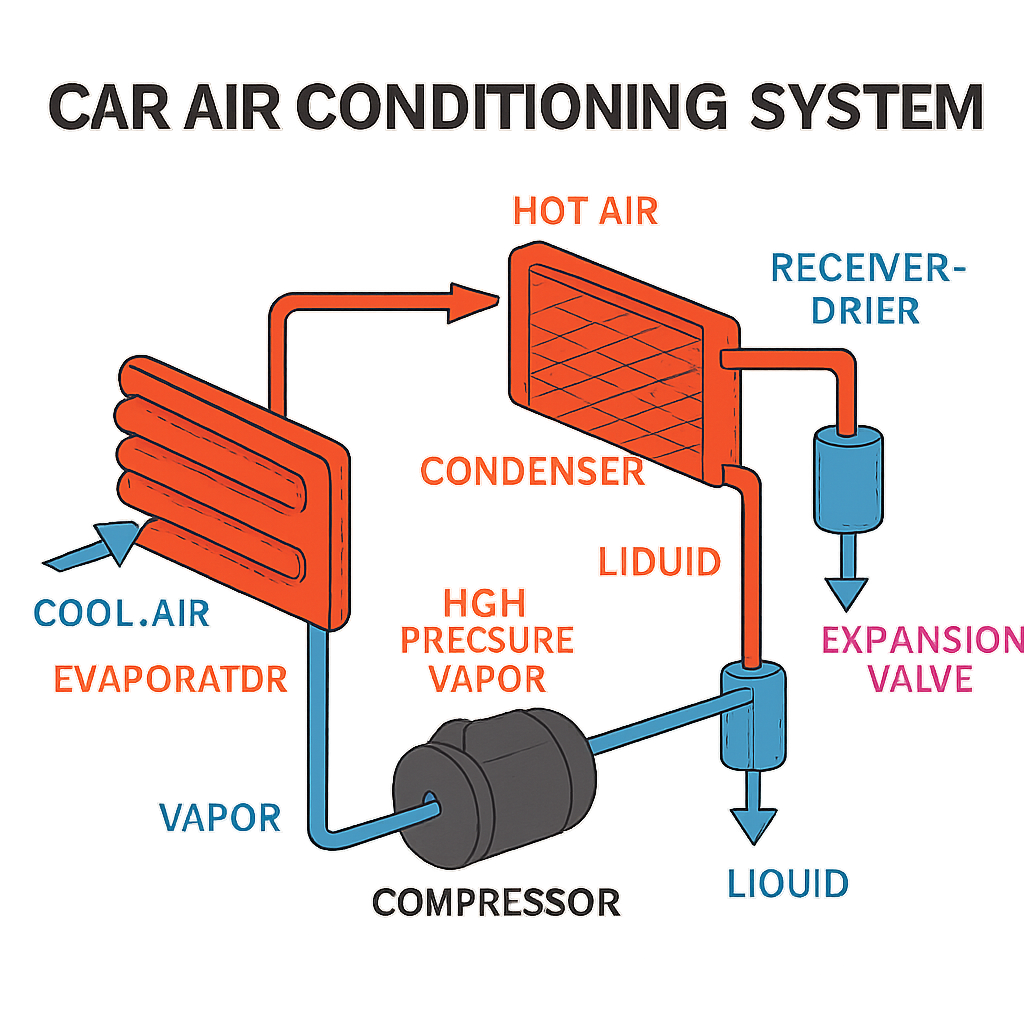 Car air conditioning system diagram