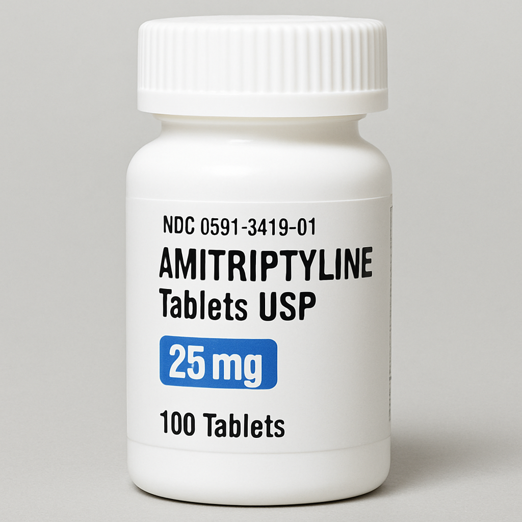 Amitriptyline medication bottle