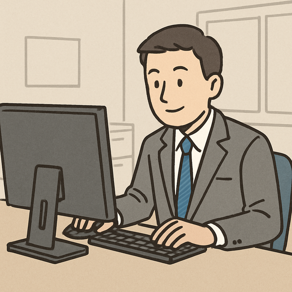 Office Worker with Computer