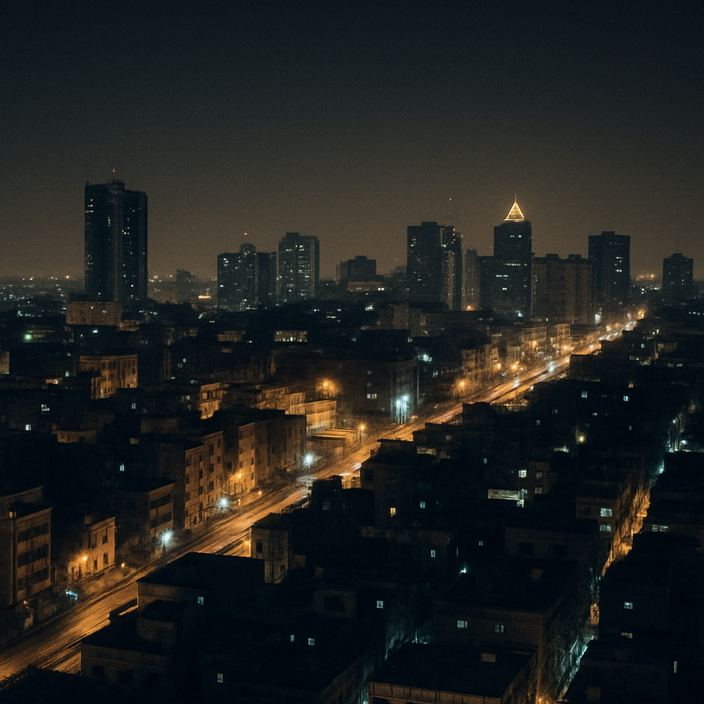 Karachi cityscape at night