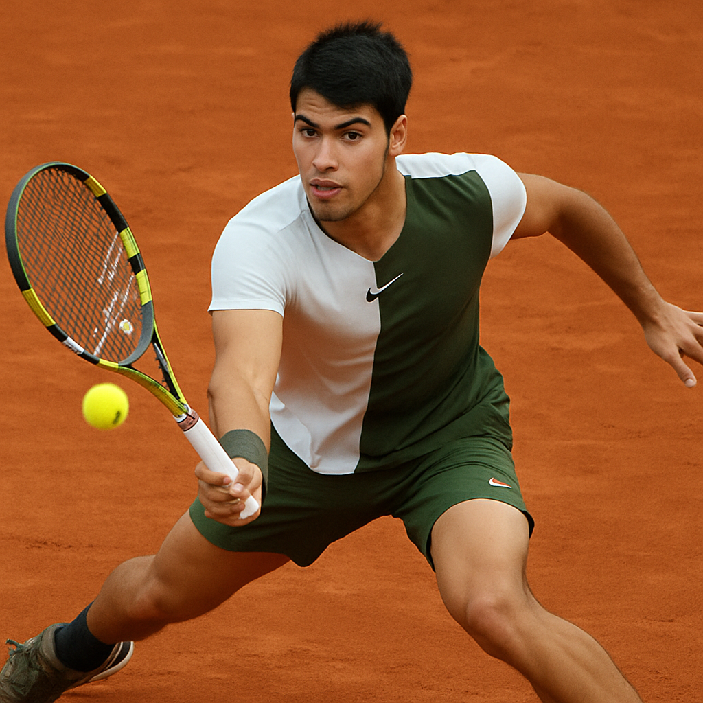 Alcaraz on clay court