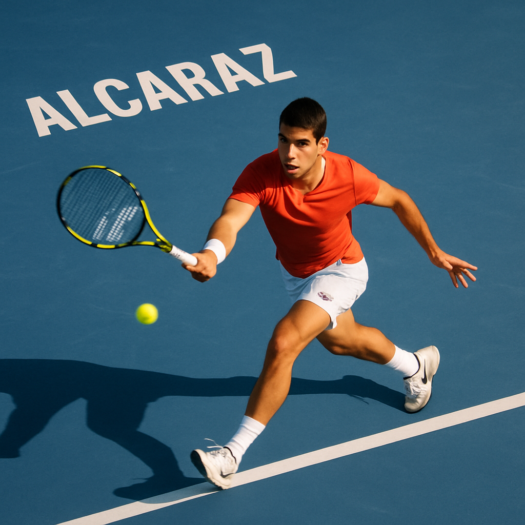 Alcaraz on hard court