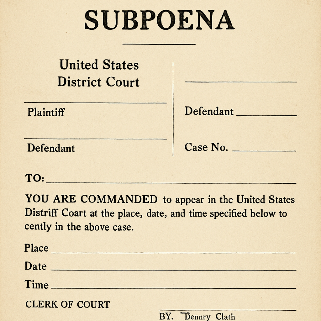 Subpoena document image
