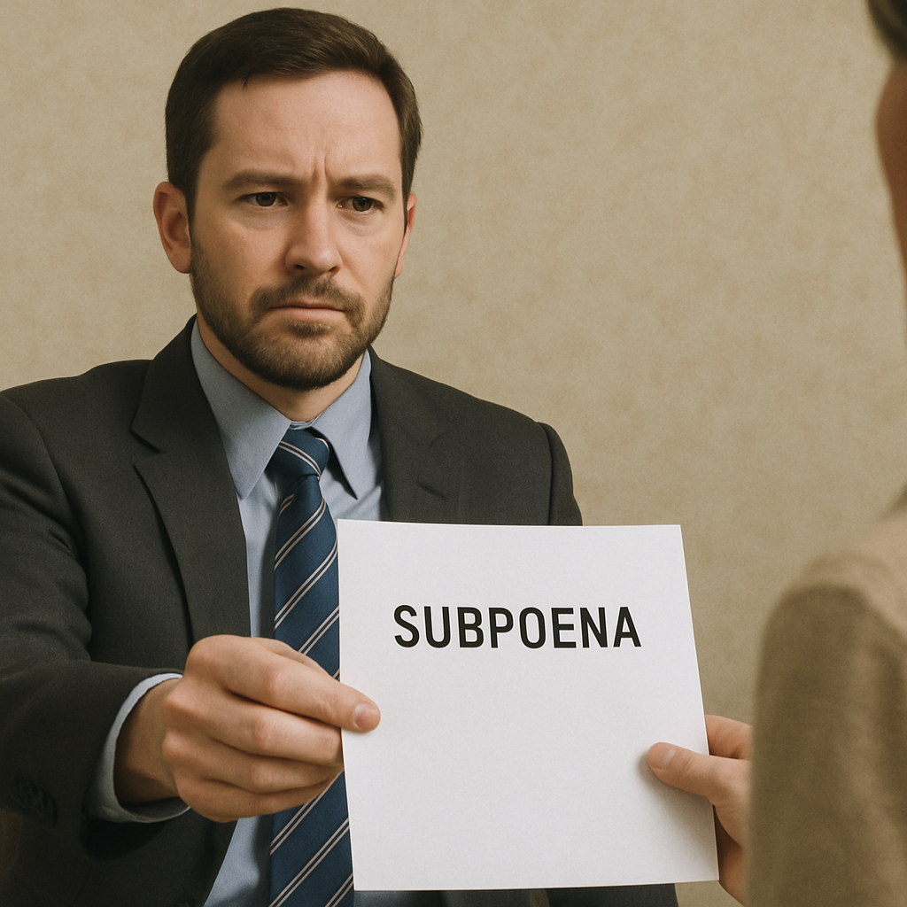 Person serving a subpoena