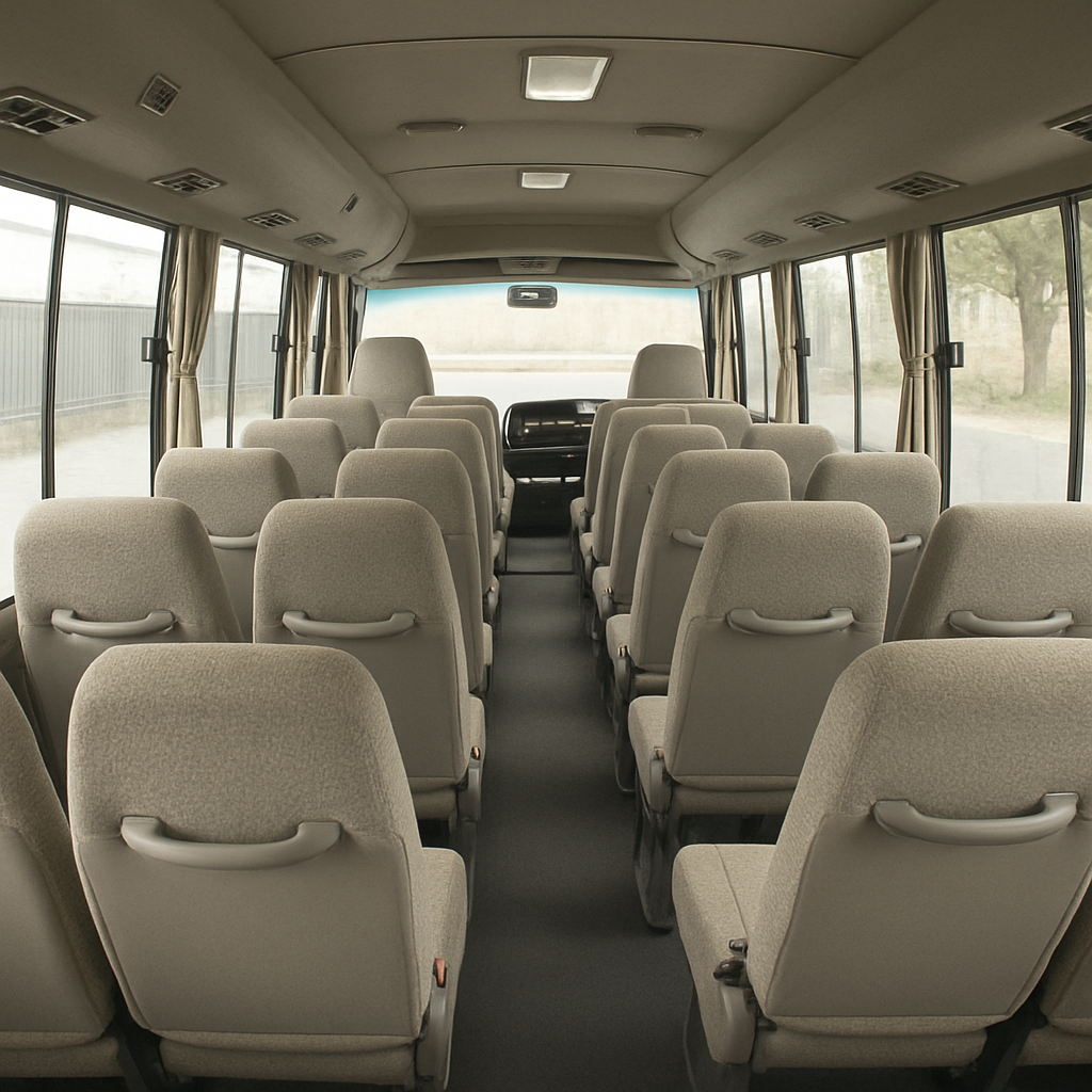 Toyota Coaster bus interior