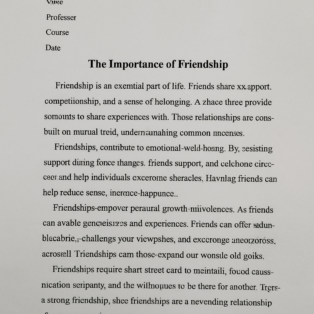 Example of a College Essay Appearance