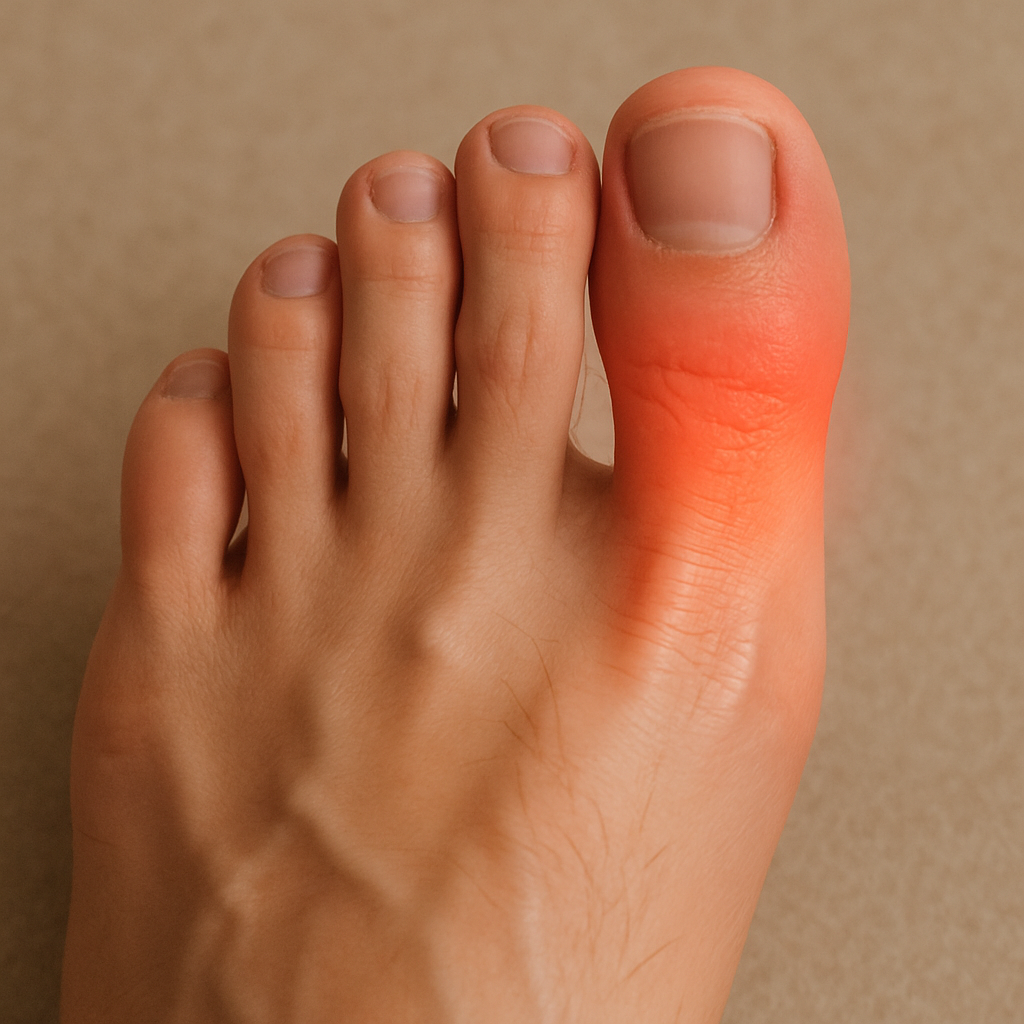 Close-up of a foot with highlighted toe
