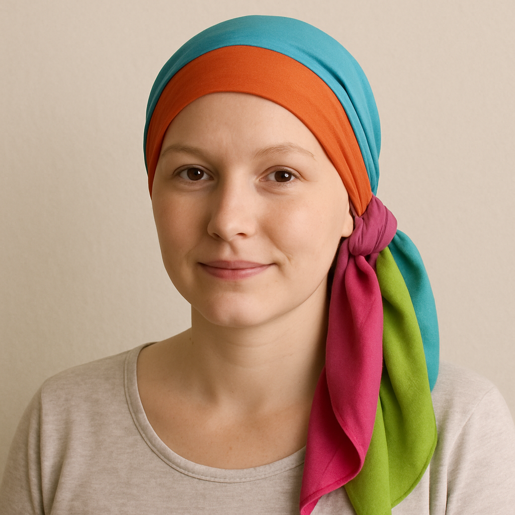 Lenços coloridos para quimioterapia