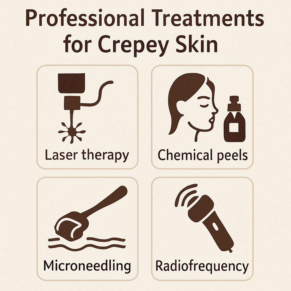Professional skincare treatments for crepey skin