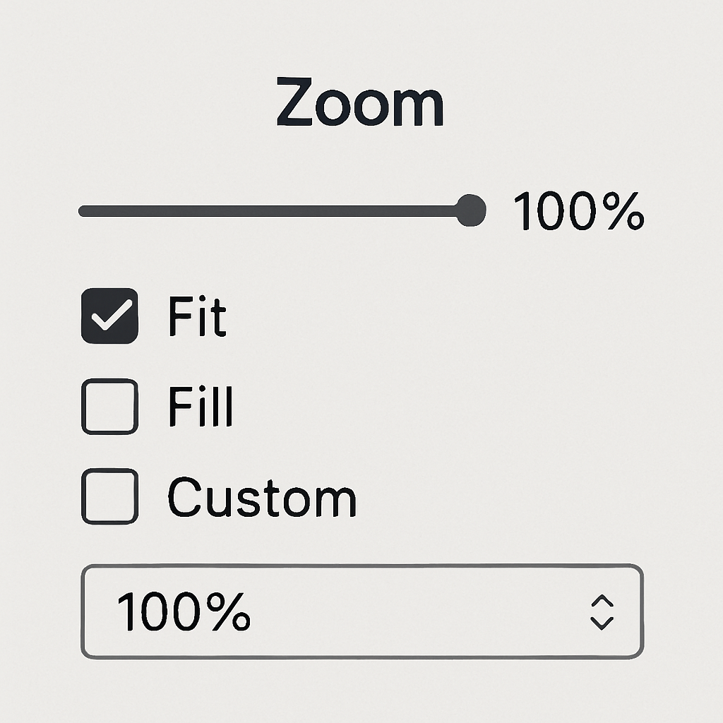 Zoom settings interface