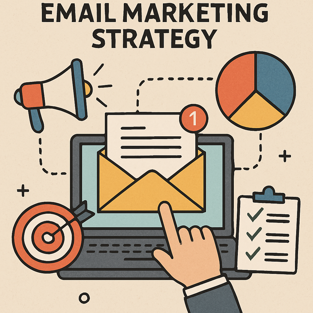 Illustration of email marketing strategy in action