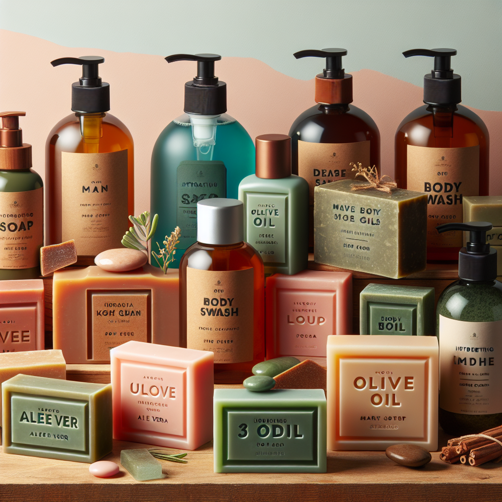 A selection of hydrating body soaps for men