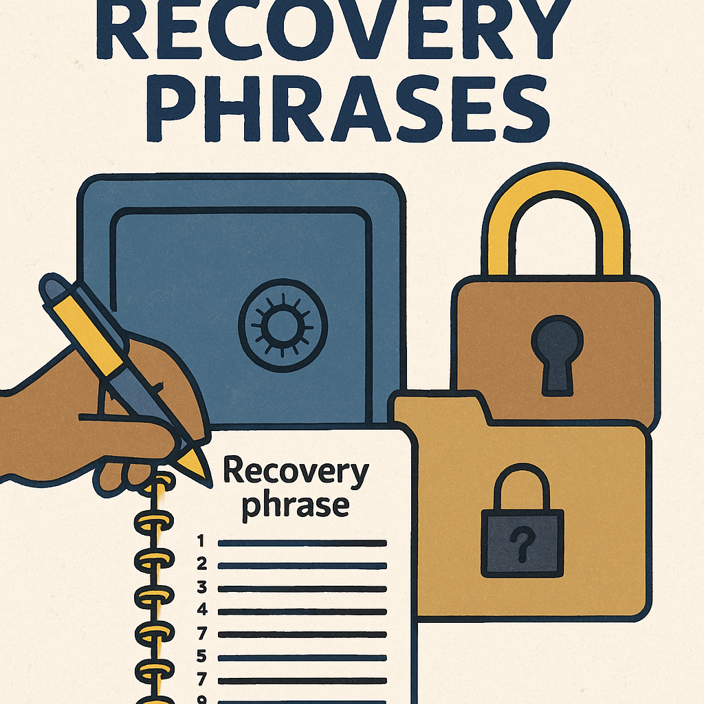 Safe storage of recovery phrases
