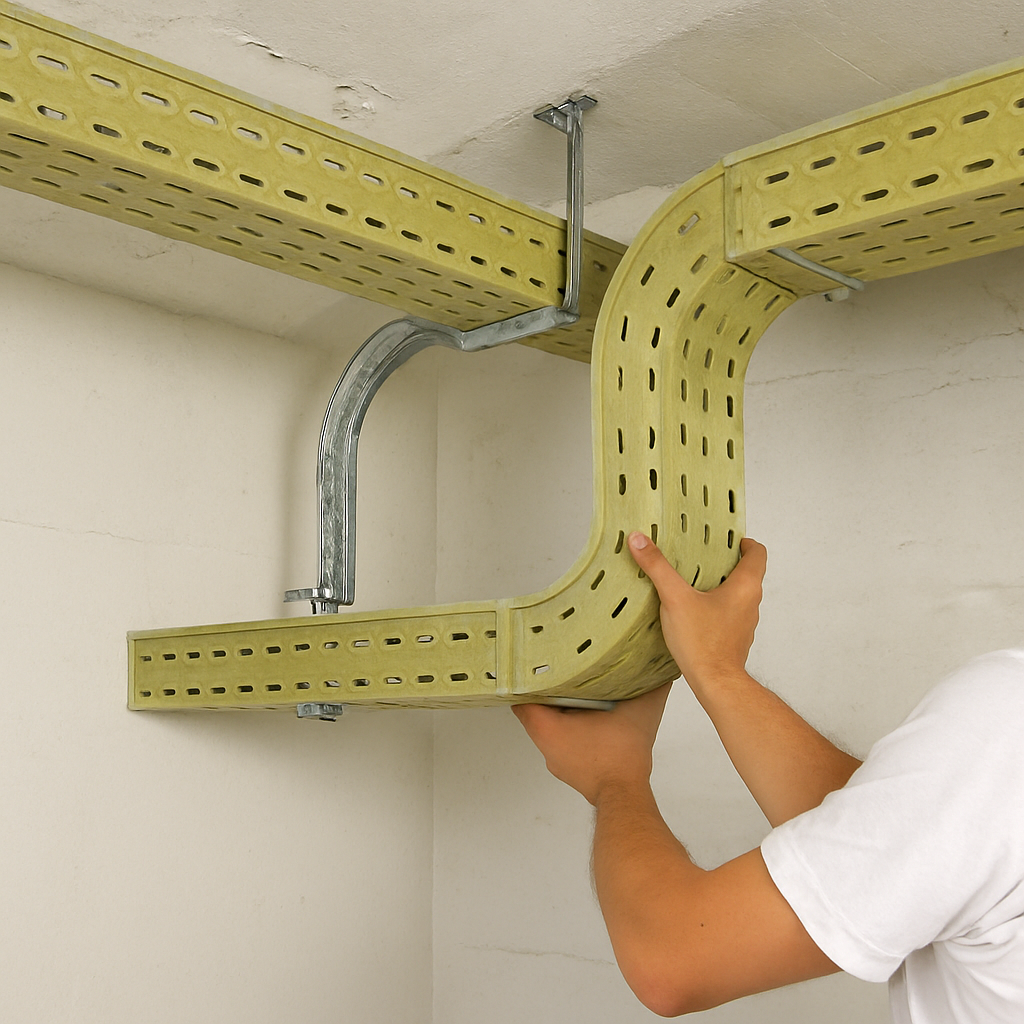 GRP cable tray installation