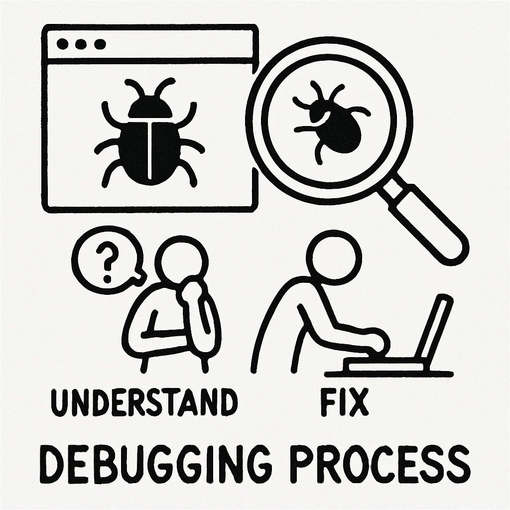 Debugging process illustration