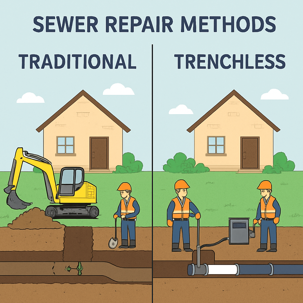 Comparison of Traditional vs. Trenchless Sewer Repair Methods