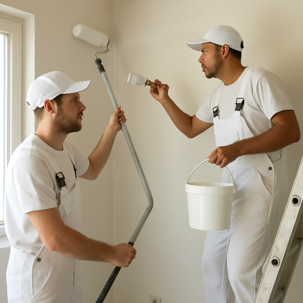 Professional painters at work