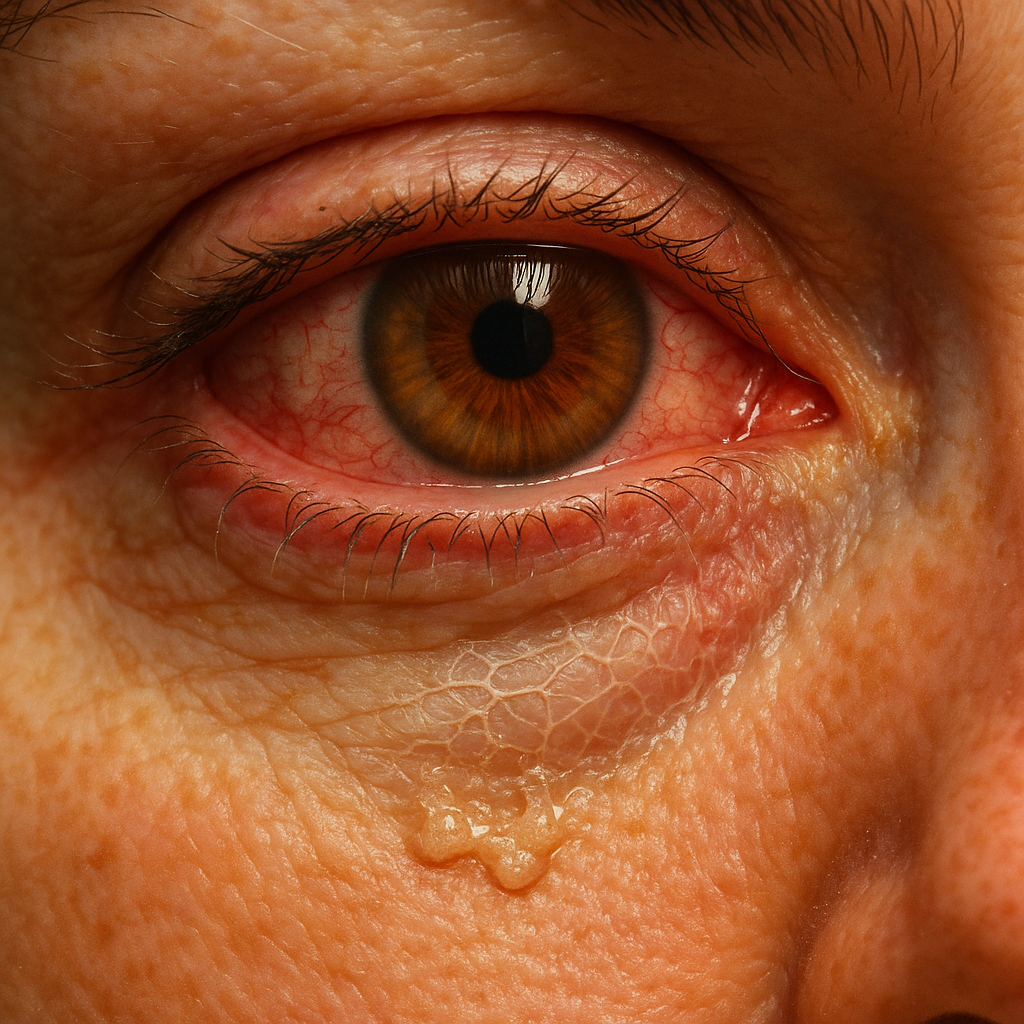 Close-up of an eye with dry eye symptoms