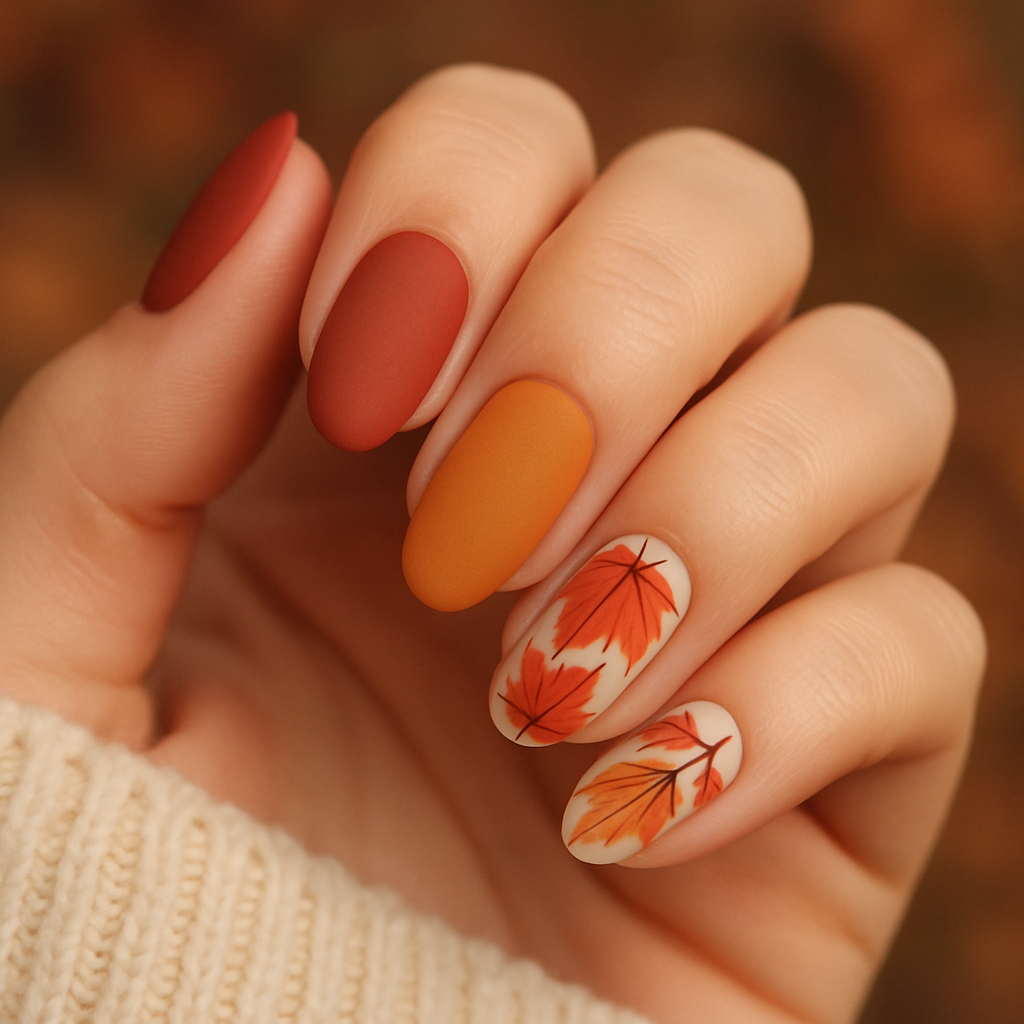 Autumn leaves-inspired nails