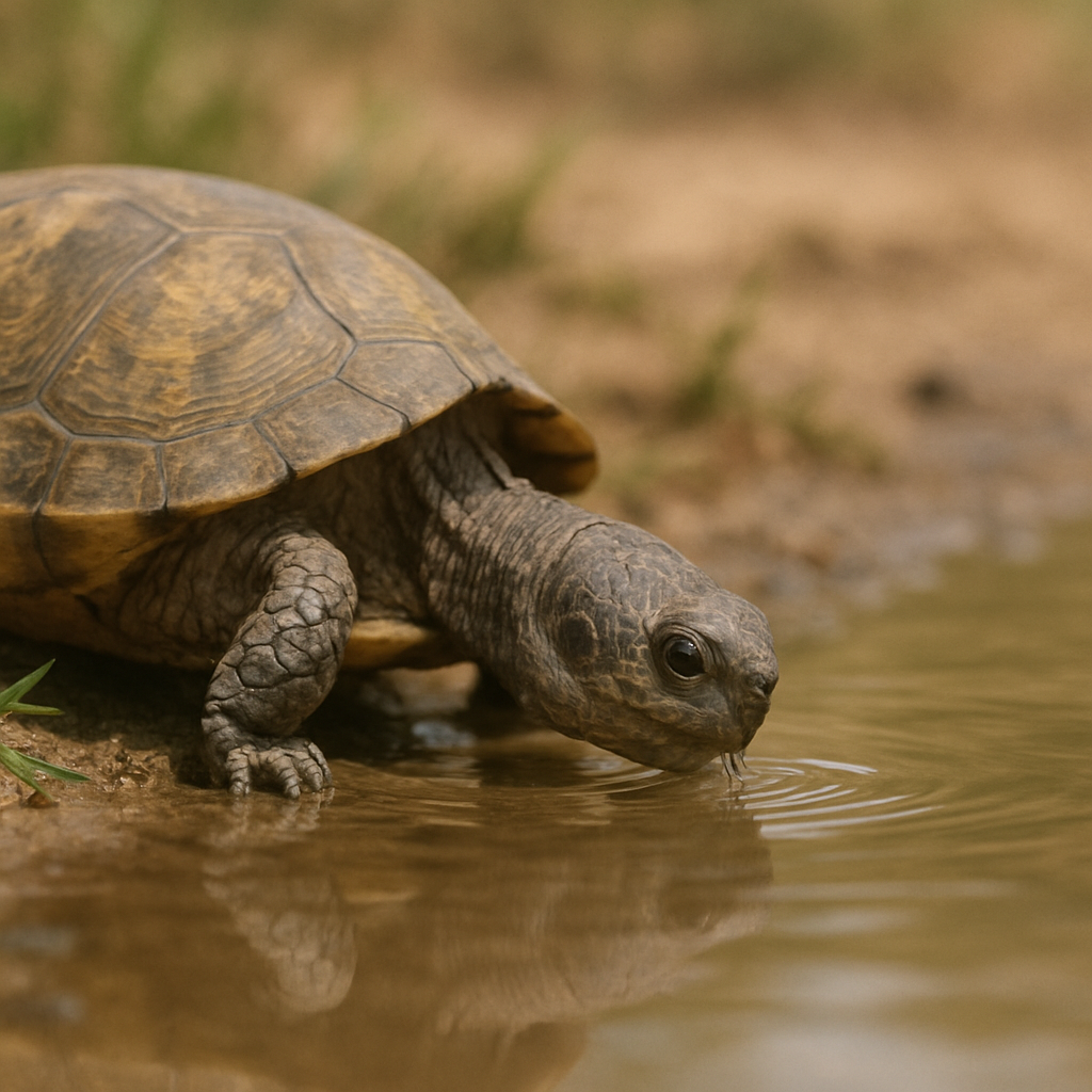 Turtle drinking water