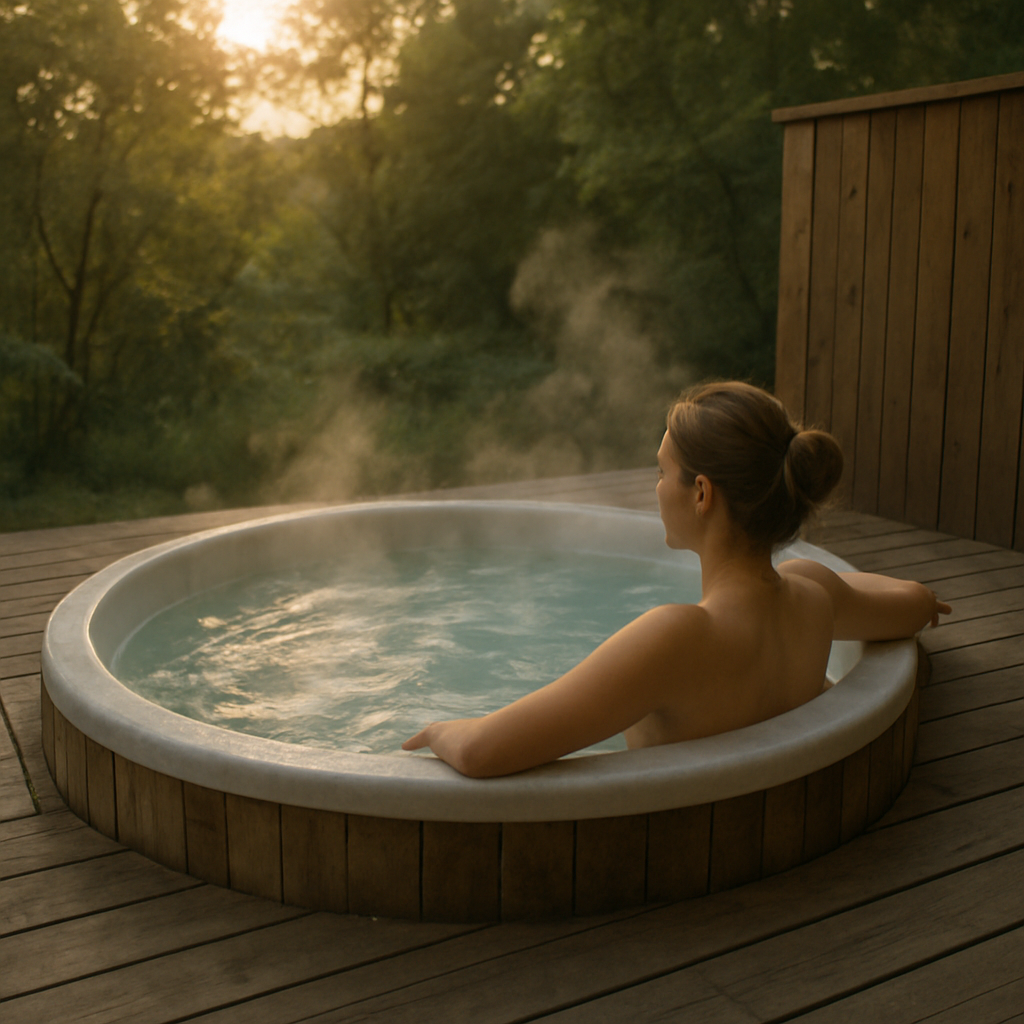 Relaxing hot tub