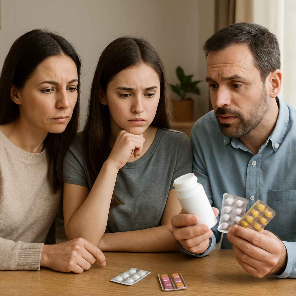 Family discussing medication options