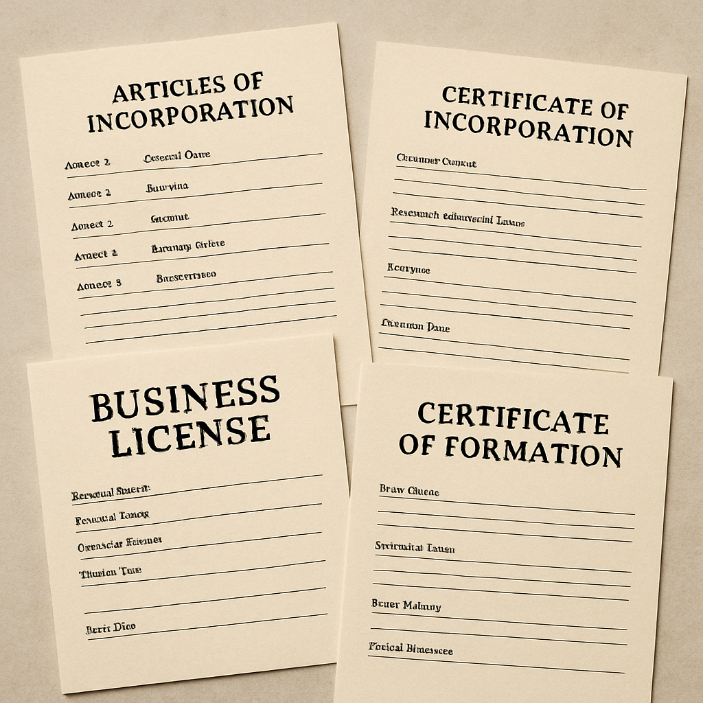 Business registration documents