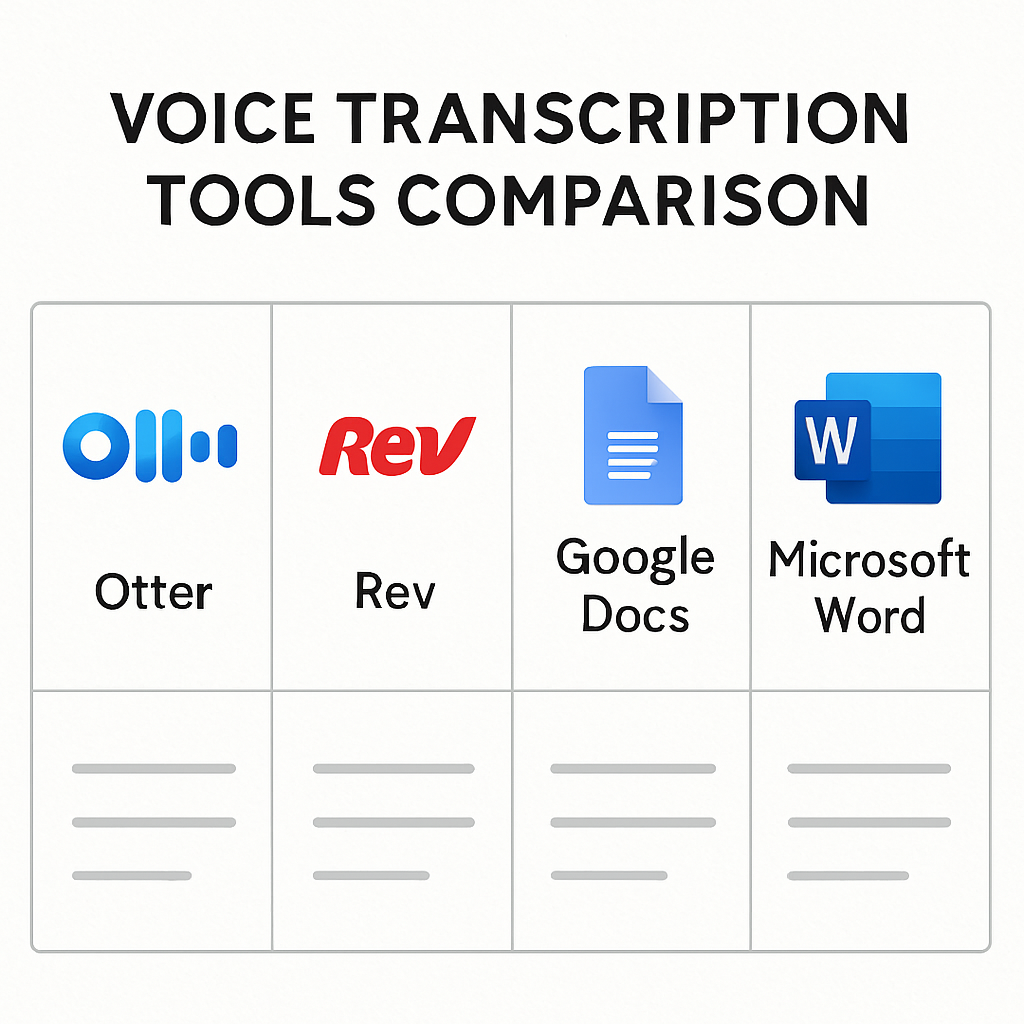 Voice transcription tools comparison