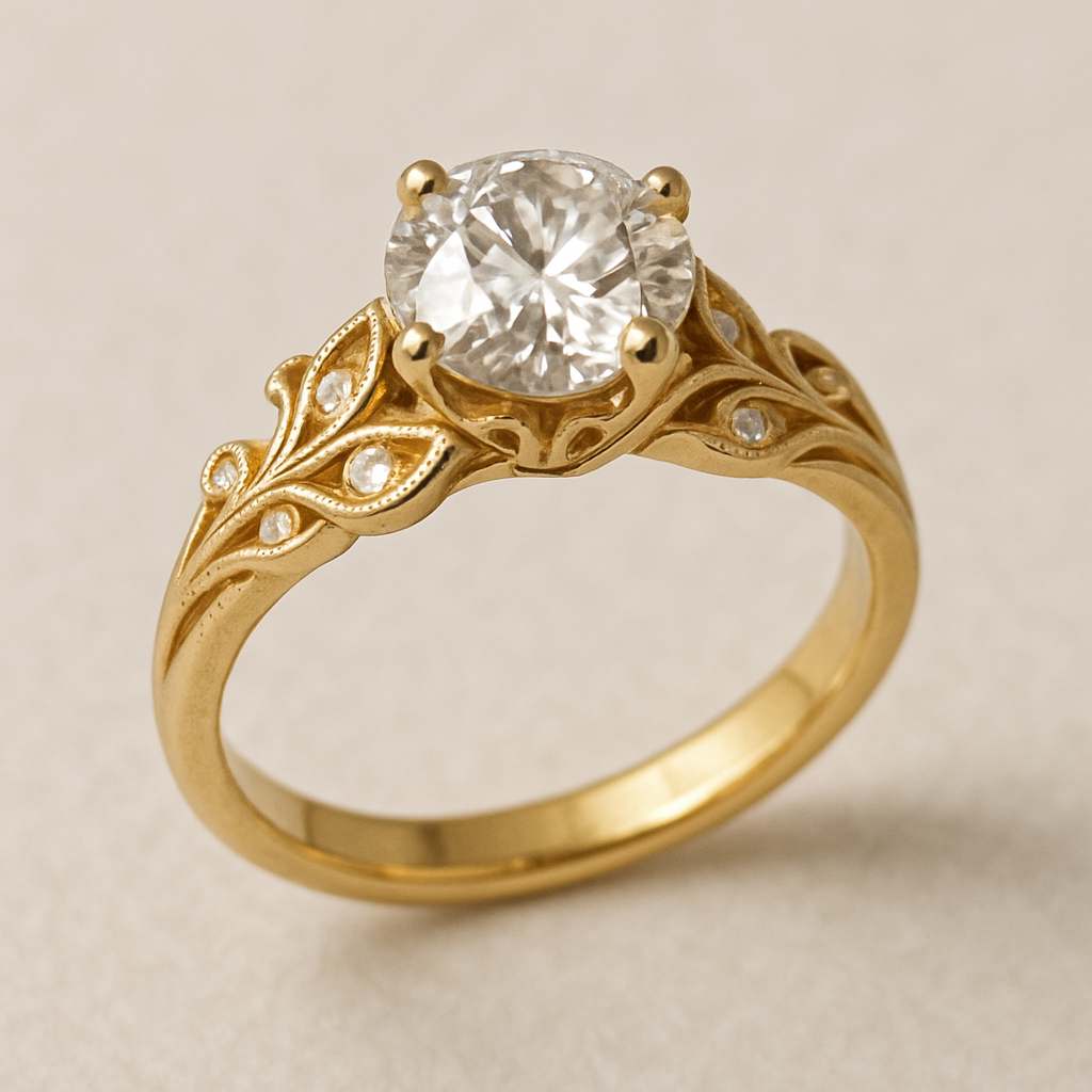 14k yellow gold vintage engagement ring
