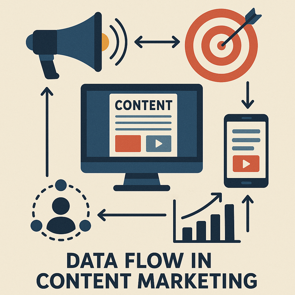 Illustration of Data Flow in Content Marketing