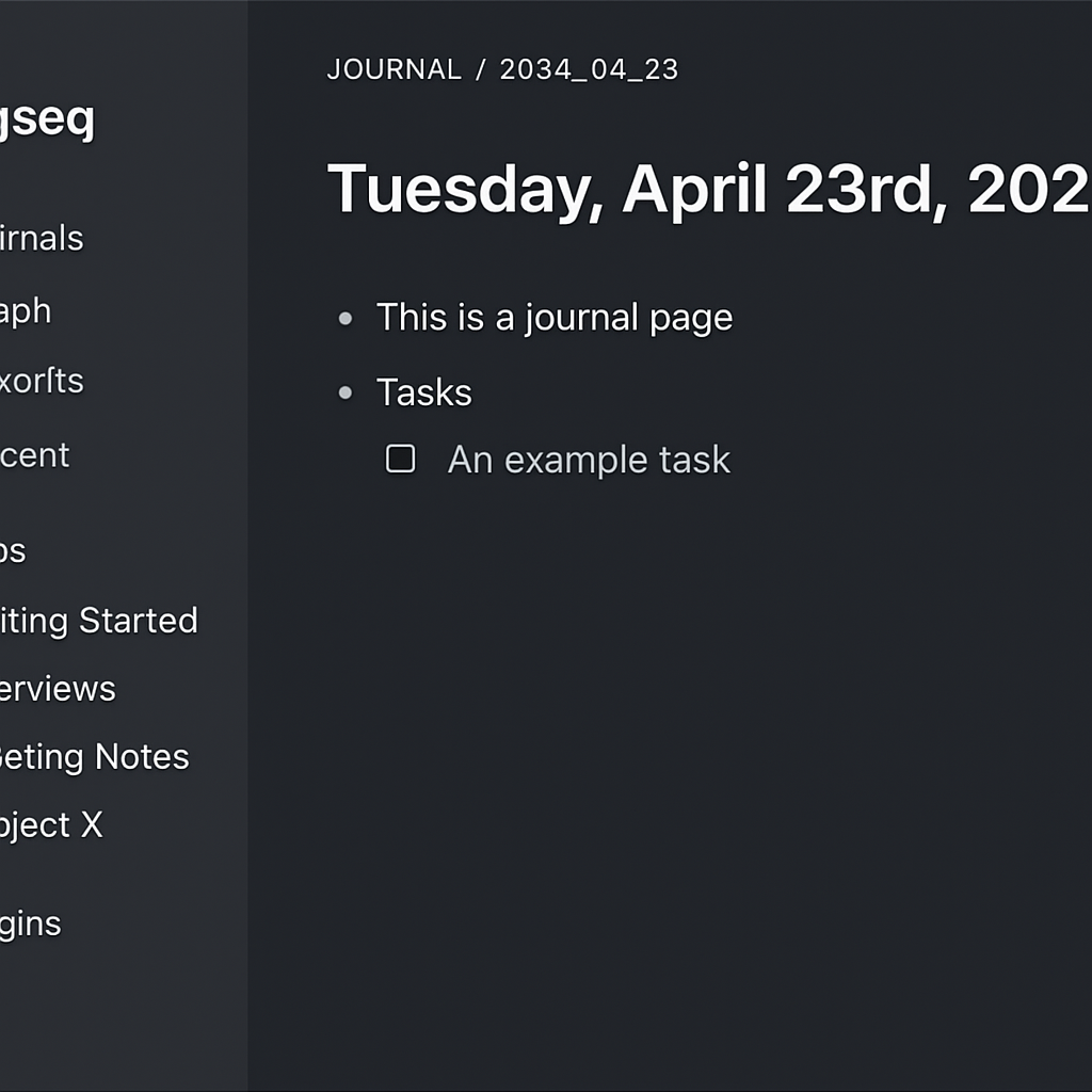 Logseq interface screenshot