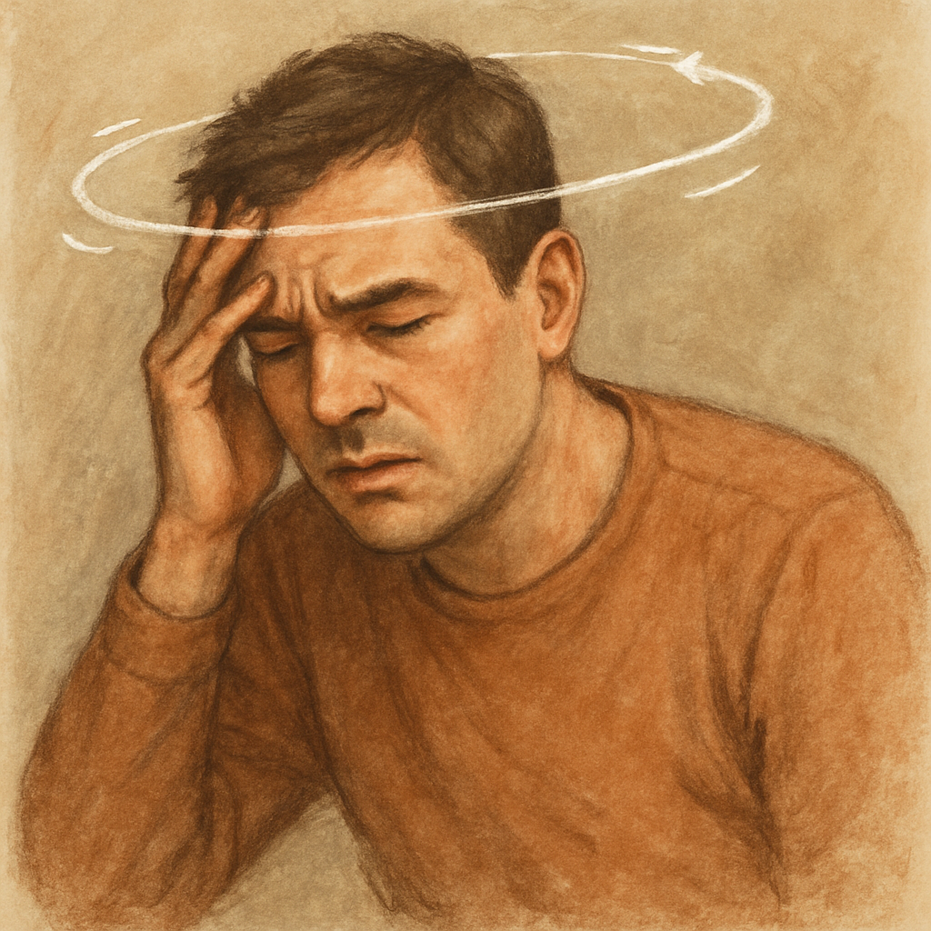 Person experiencing dizziness