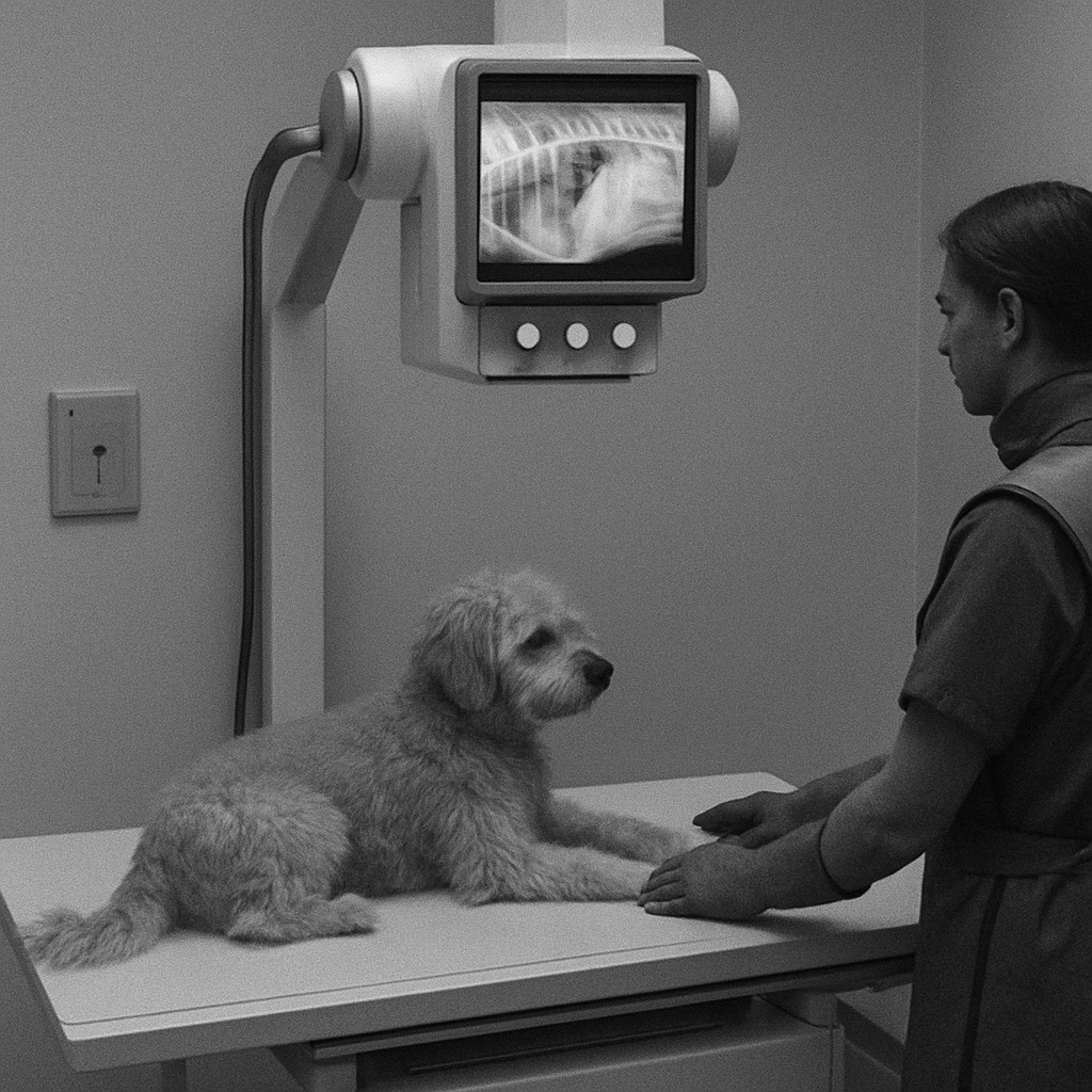 Veterinary X-ray Machine in use