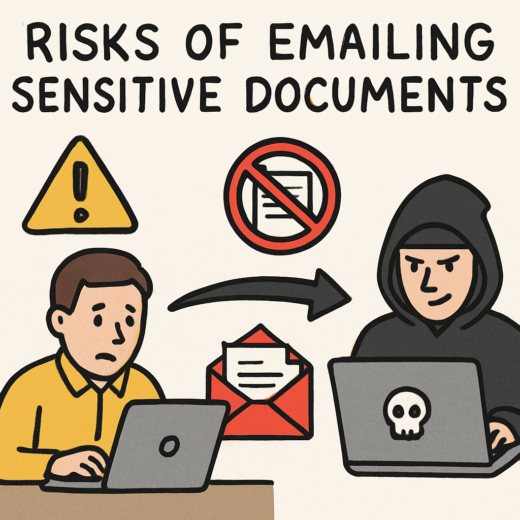 Illustration of the risks of emailing sensitive documents