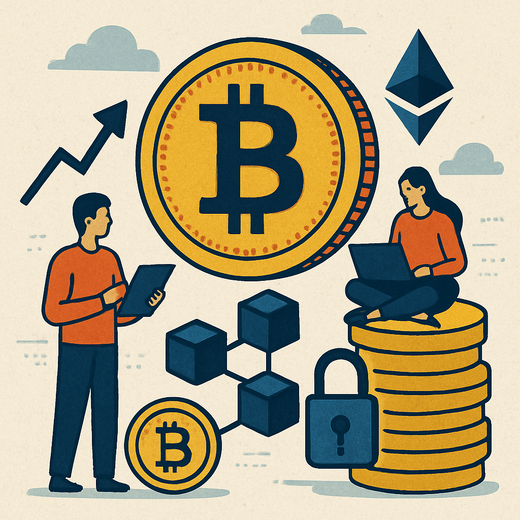 Cryptocurrency concept illustration