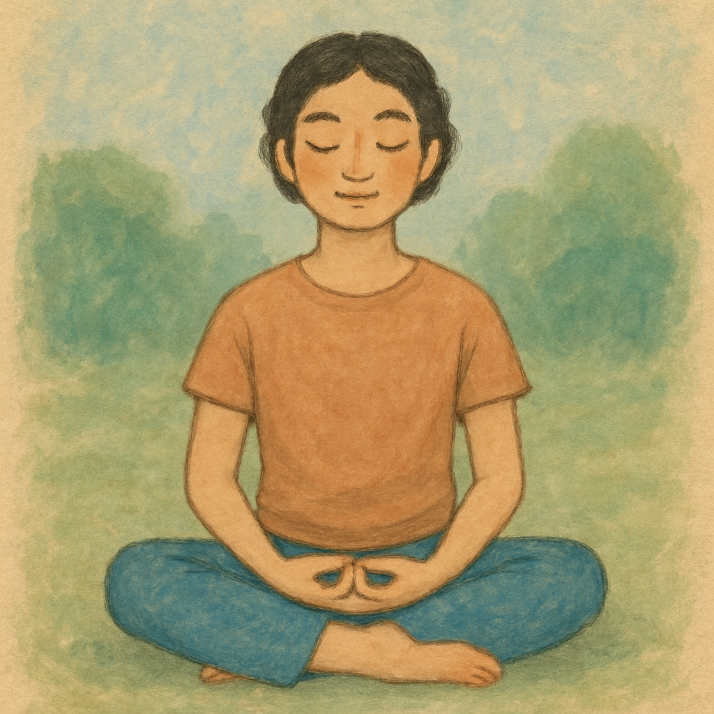 A soothing image of a person meditating